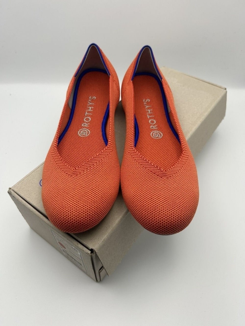 NWB Rothys  Knit Slip-On Flats with Blue Trim